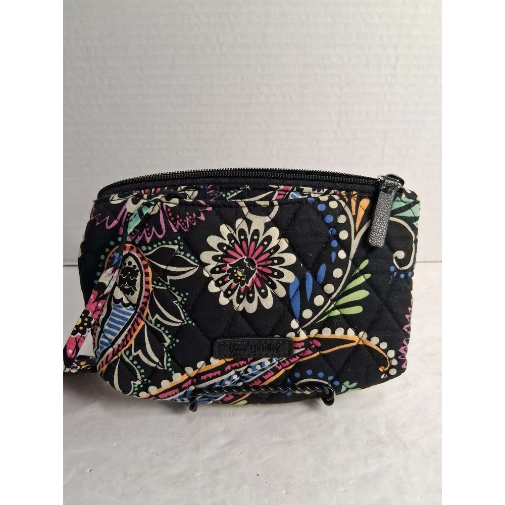 Vera Bradley Quilted Paisley Cosmetic Makeup Bag Pouch Zippered Mirror‎ READ